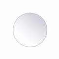 Blueprints 39 in. Metal Frame Round Mirror with Decorative Hook, White BL2222499